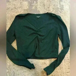 Green Wild Fable Crop Top Large